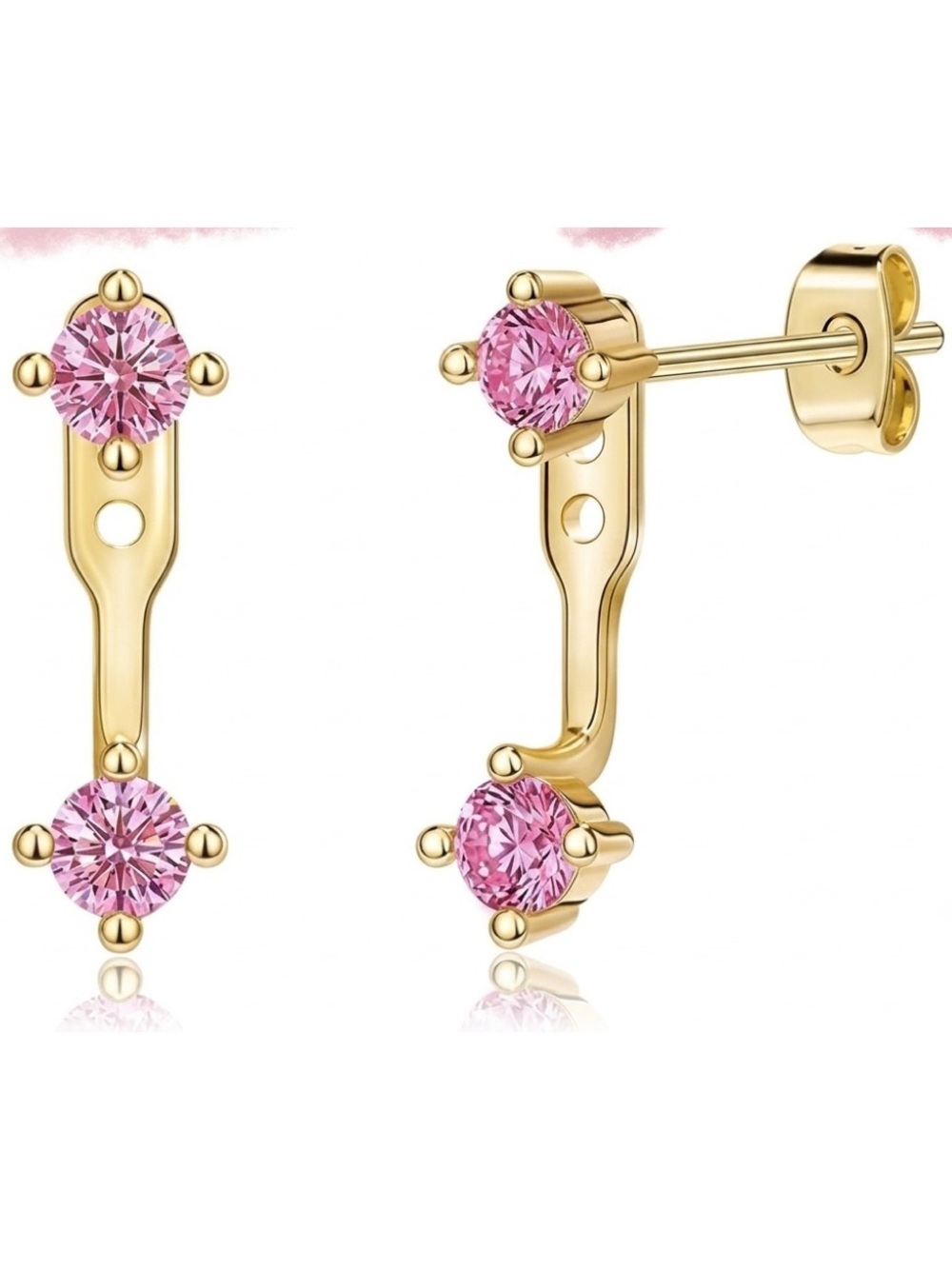 ⭐️Final Price #45 Gold Plated Stainless Steel Gold and Silver Ear Jacket Studs